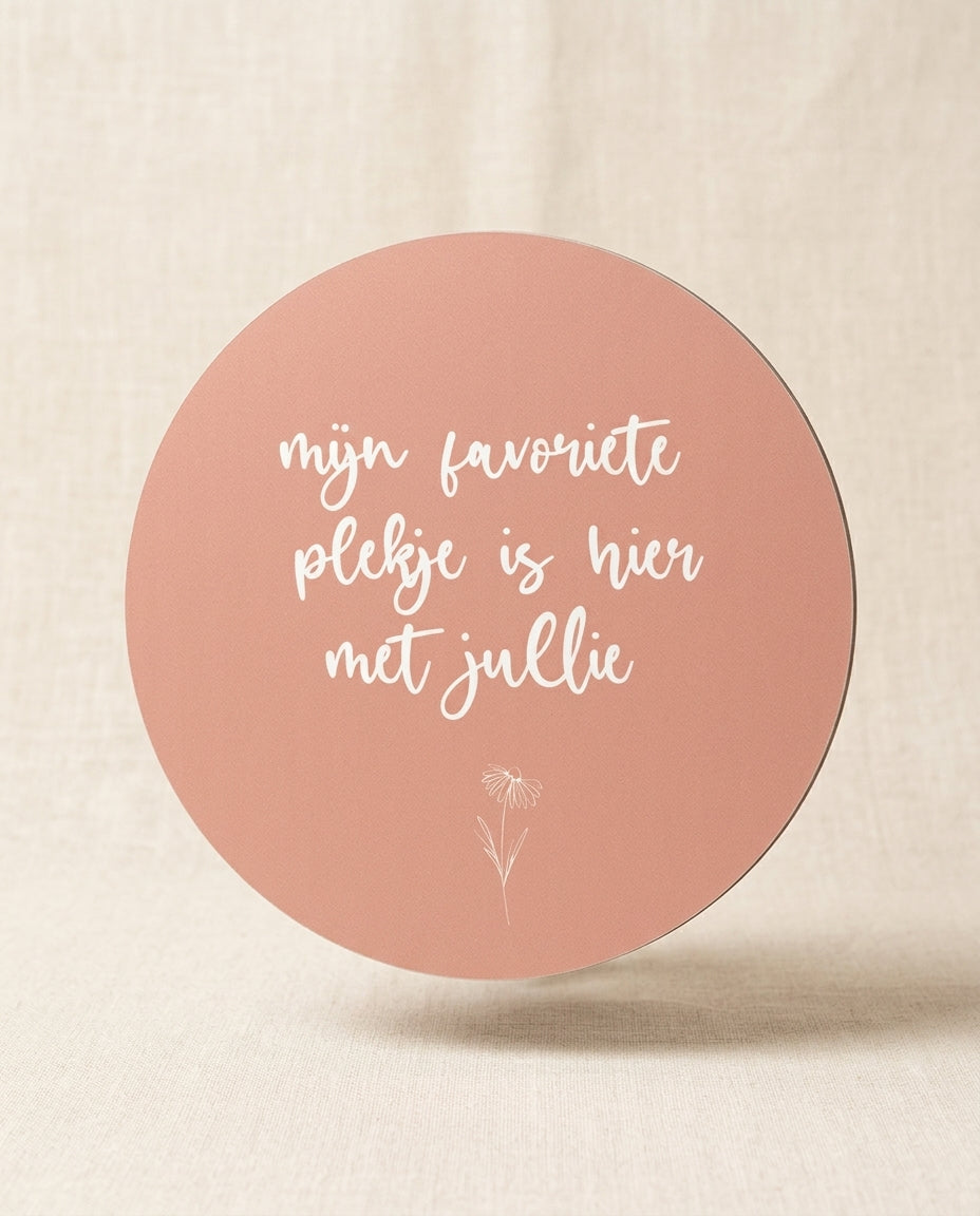 Muurcirkel mijn favoriete plekje roze