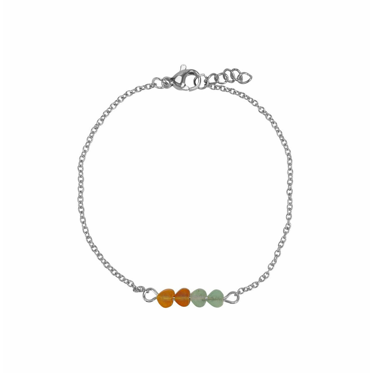 Armband Aventurijn Hartjes - Zilver