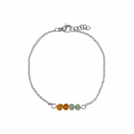 Armband Aventurijn Hartjes - Zilver