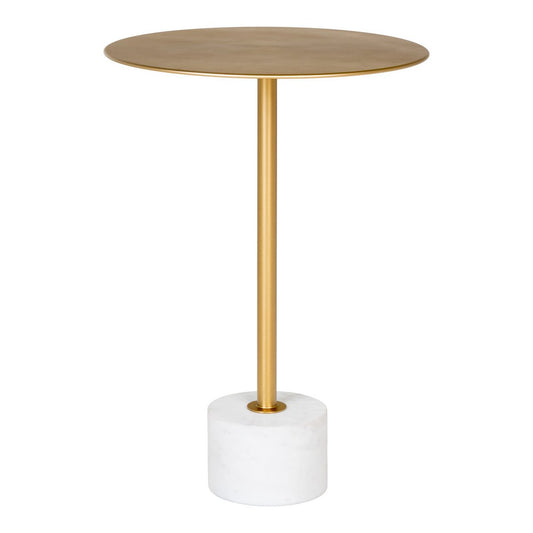 Lecco Bijzettafel - messing en marmer Ø41x58 cm