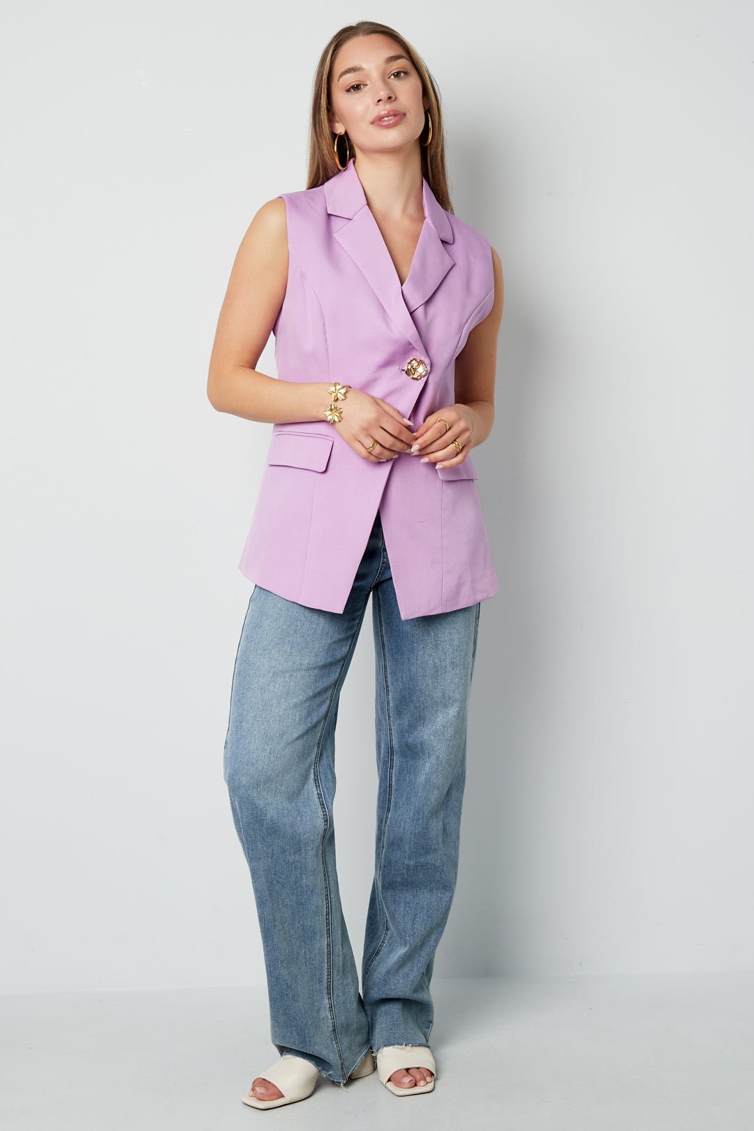 Mouwloze Jas Casual Onsymmetrisch Ontwerp - Meerdere kleuren