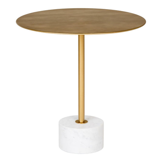 Lecco Bijzettafel - Messing/Marmer, Marmer, Staal, 51x52cm