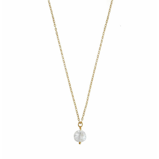 Cracked Bergkristal Ketting - Goud