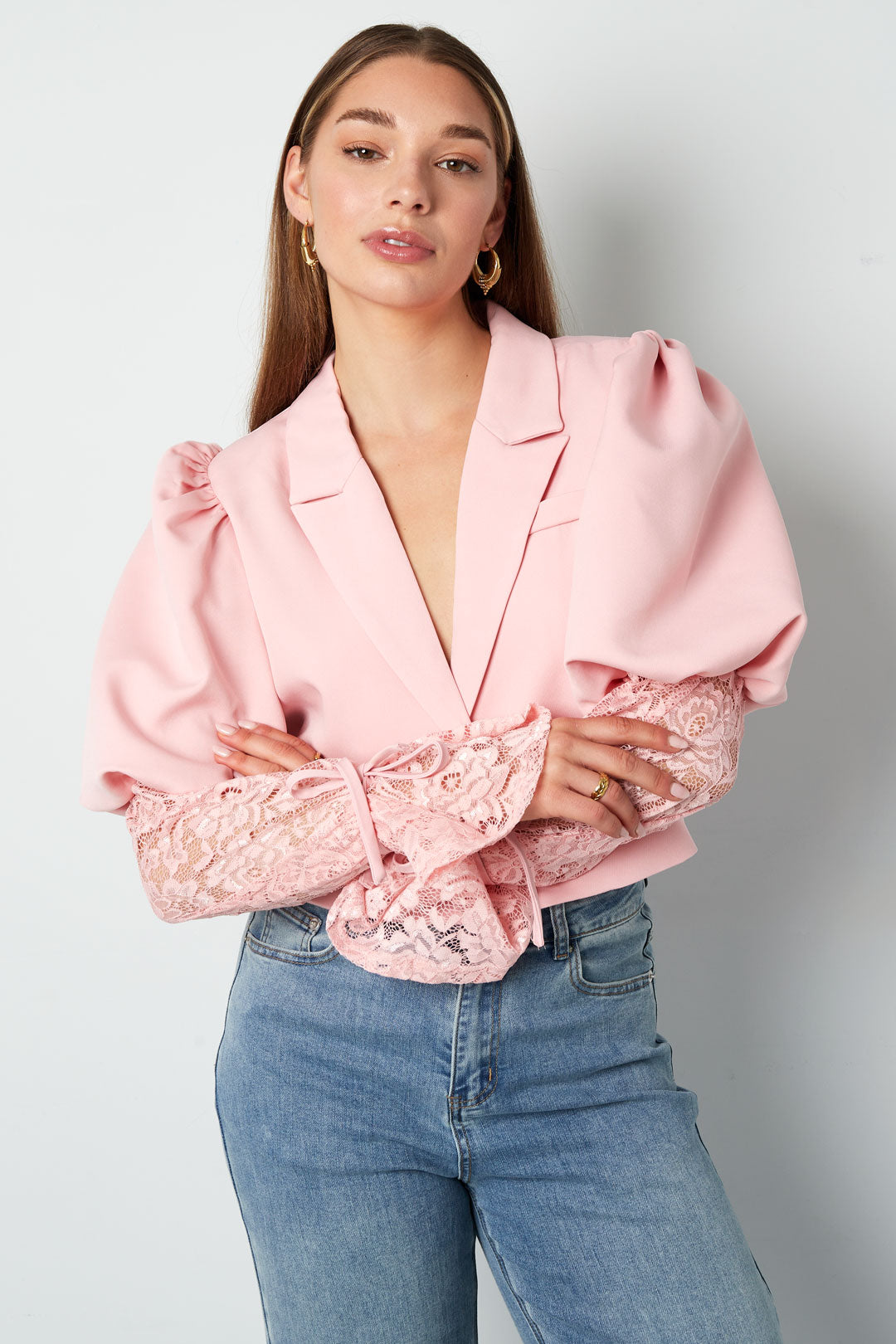 Katoenmix Vrouwen Jas Pofmouw - Meerdere kleuren