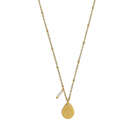 Ketting Abstract Vrouw & Maansteen - Goud