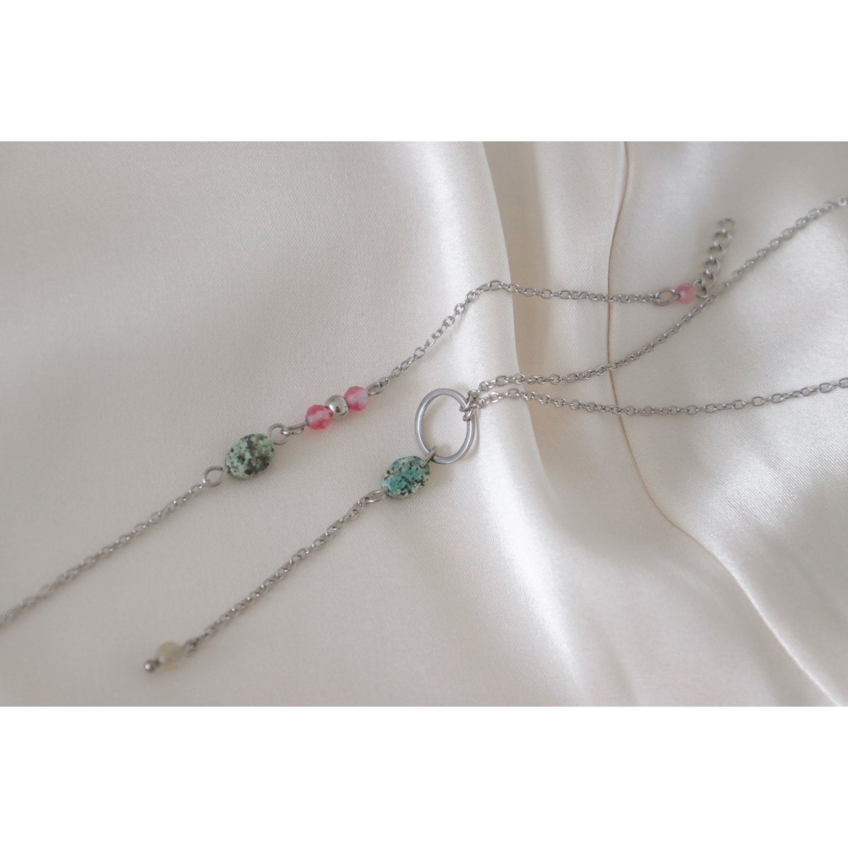 Afrikaanse Turkoois & Toermalijn Armband - Zilver