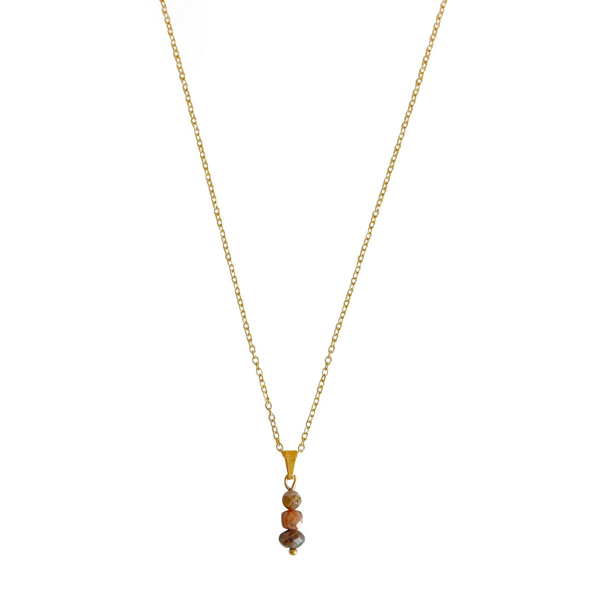 Rhodochrosiet & Labradoriet Ketting - Goud