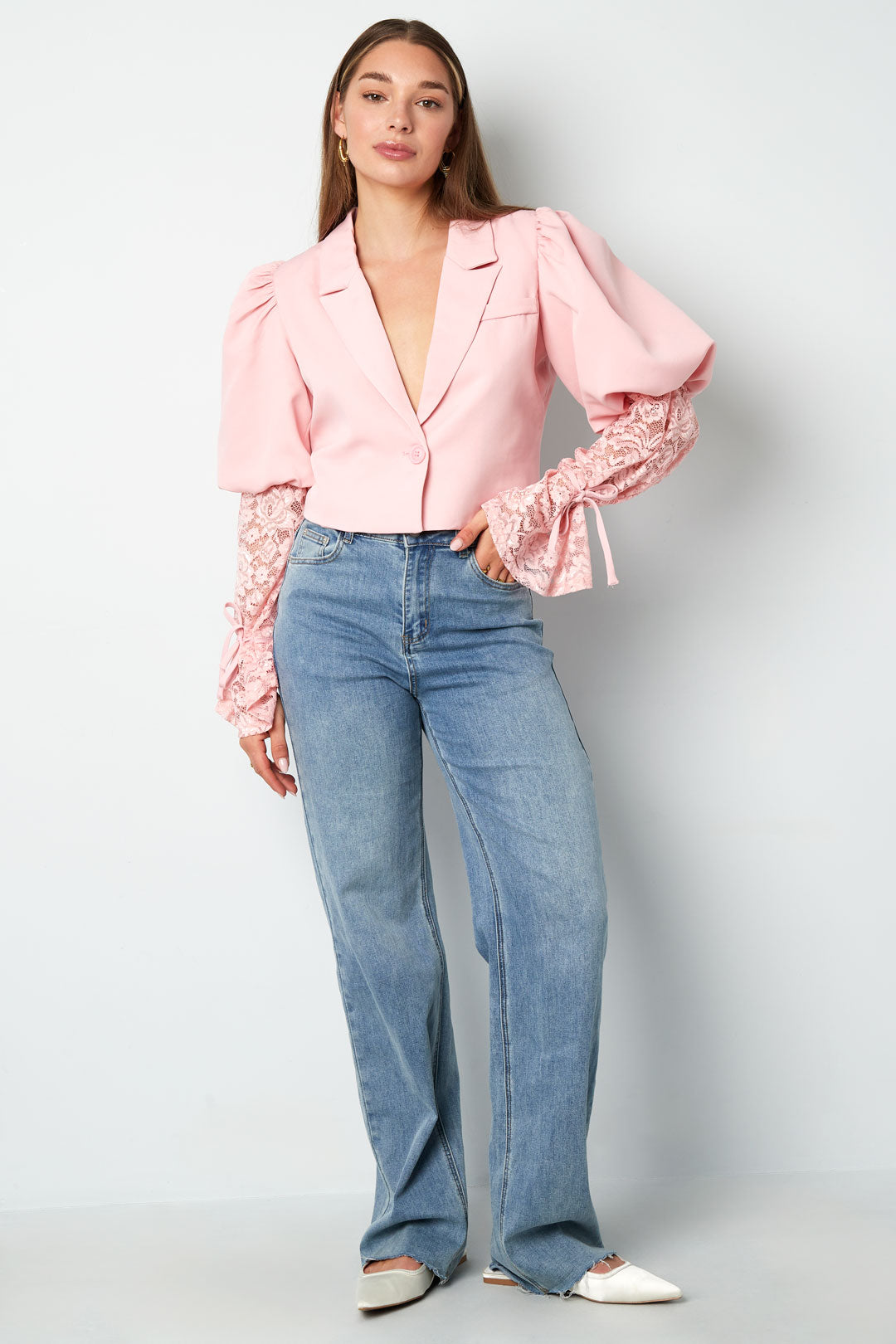 Katoenmix Vrouwen Jas Pofmouw - Meerdere kleuren