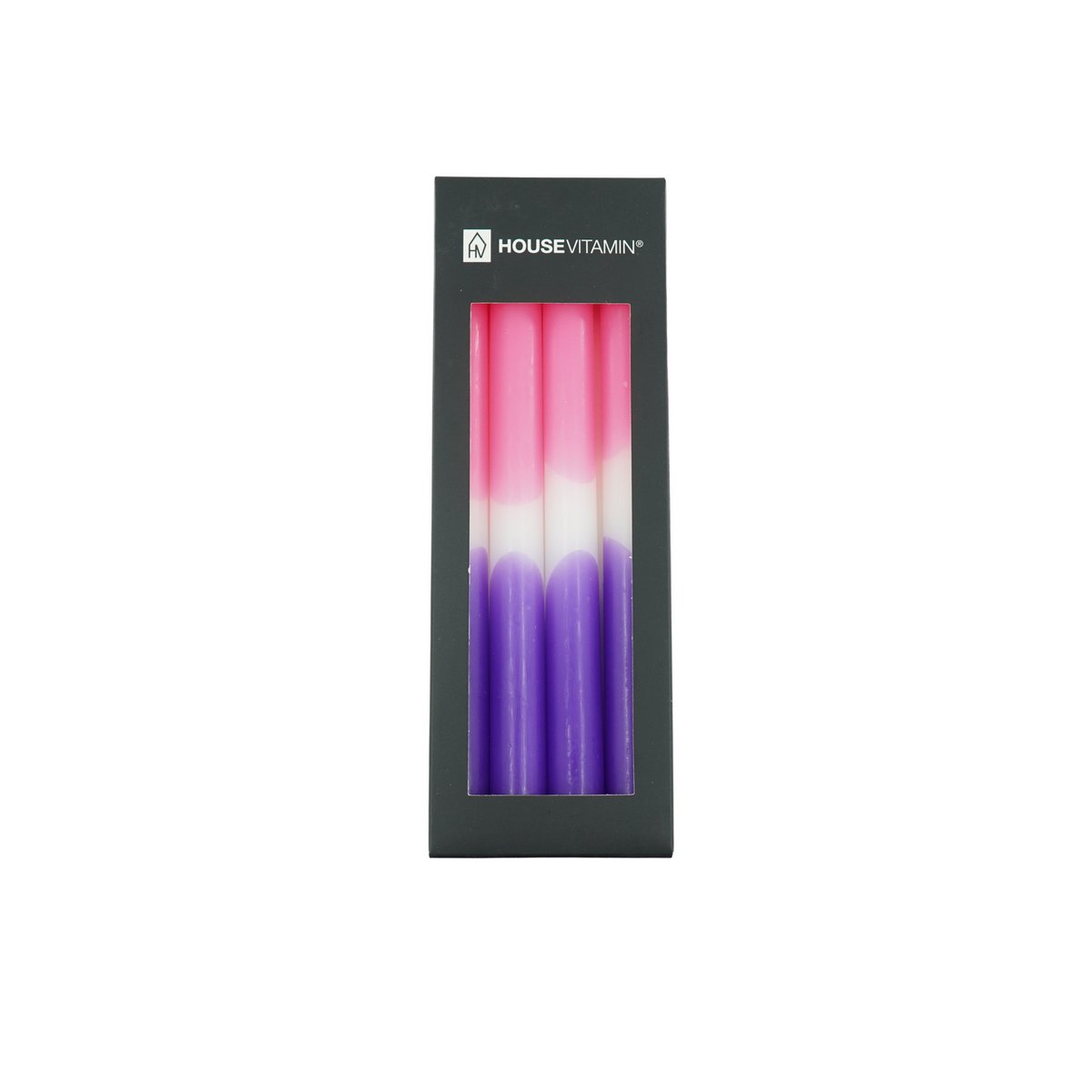Kaarsen - roze/wit/paars (set van 4)