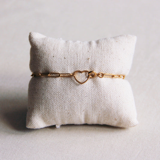 Armband met open hartvergrendeling-goud