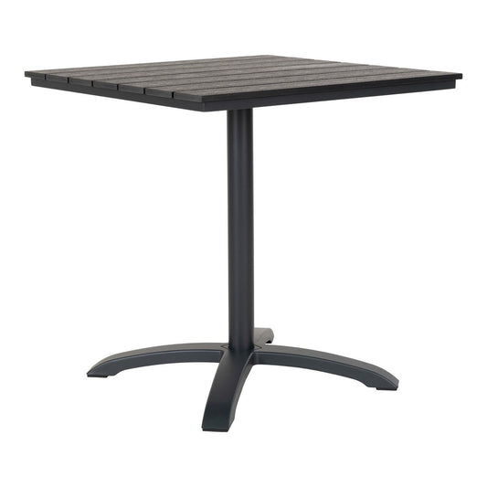 Chicago Bistrotafel - Grijs/Zwart, Nonwood (PE)/Aluminium, 70x70x72 cm