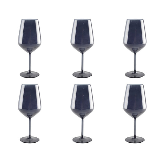 Zwarte wijnglazen - set van 6