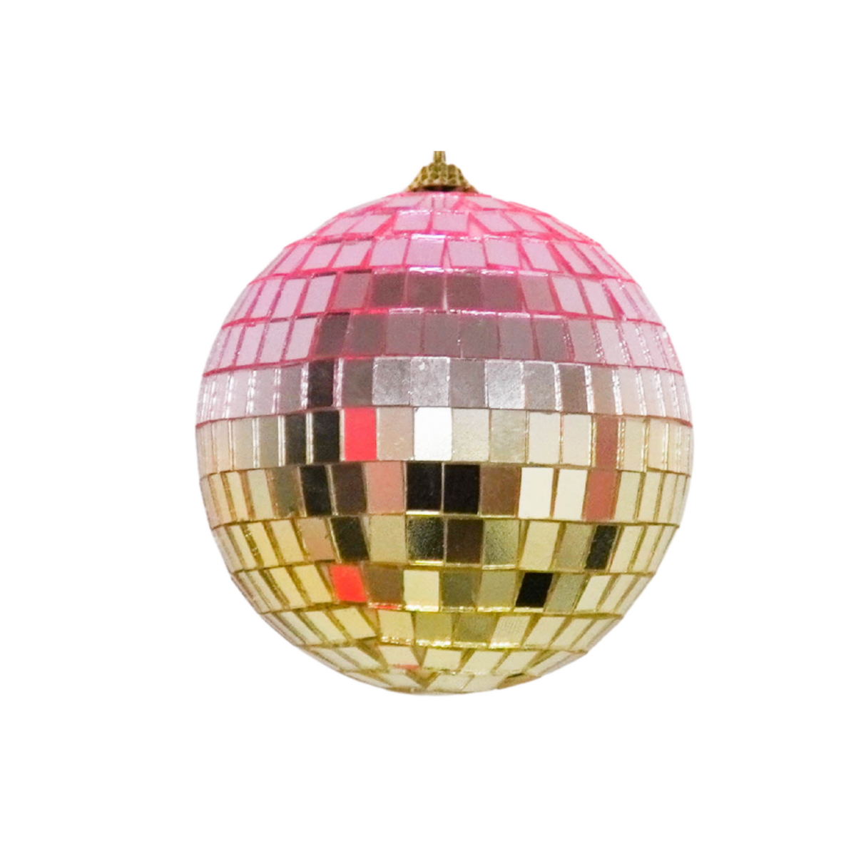 Kerstdecoratie - Kersthanger - Discobal - Foam - Roze/Goud - 25x25x25cm