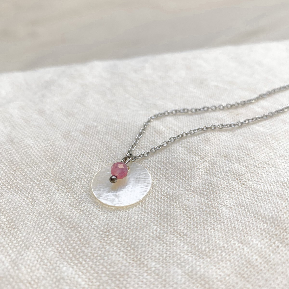 Ketting Toermalijn & Schelp - Zilver