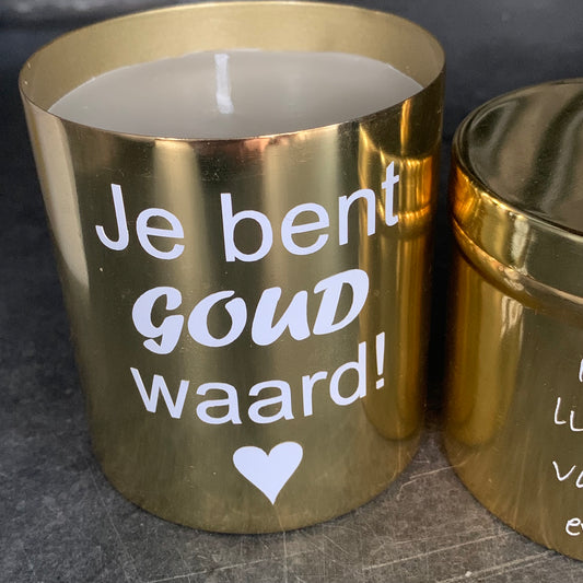 Gusta kaars goudkleurig 8,5 cm