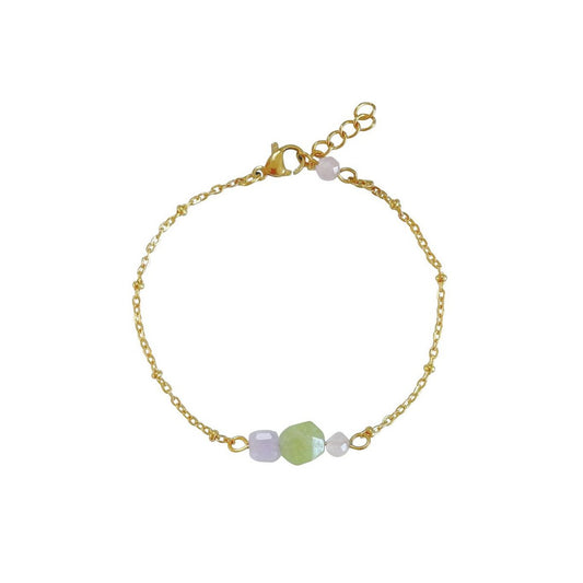 Peridot, Chalcedoon & Rozenkwarts Armband - Goud