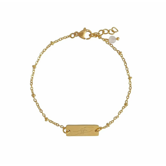 Armband Mama en Kind & Rozenkwarts - Goud