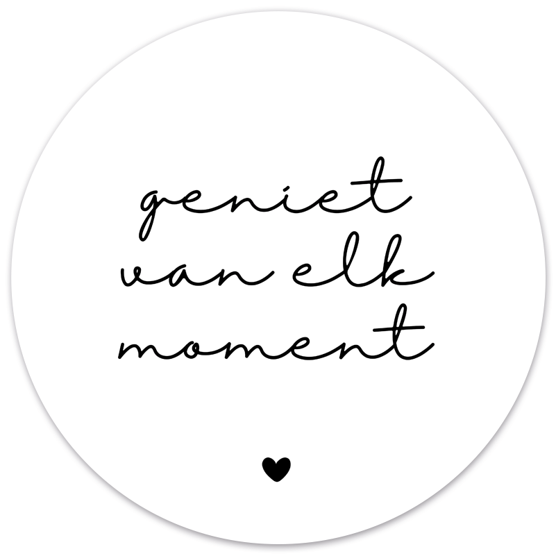 Muurcirkel geniet van elk moment wit