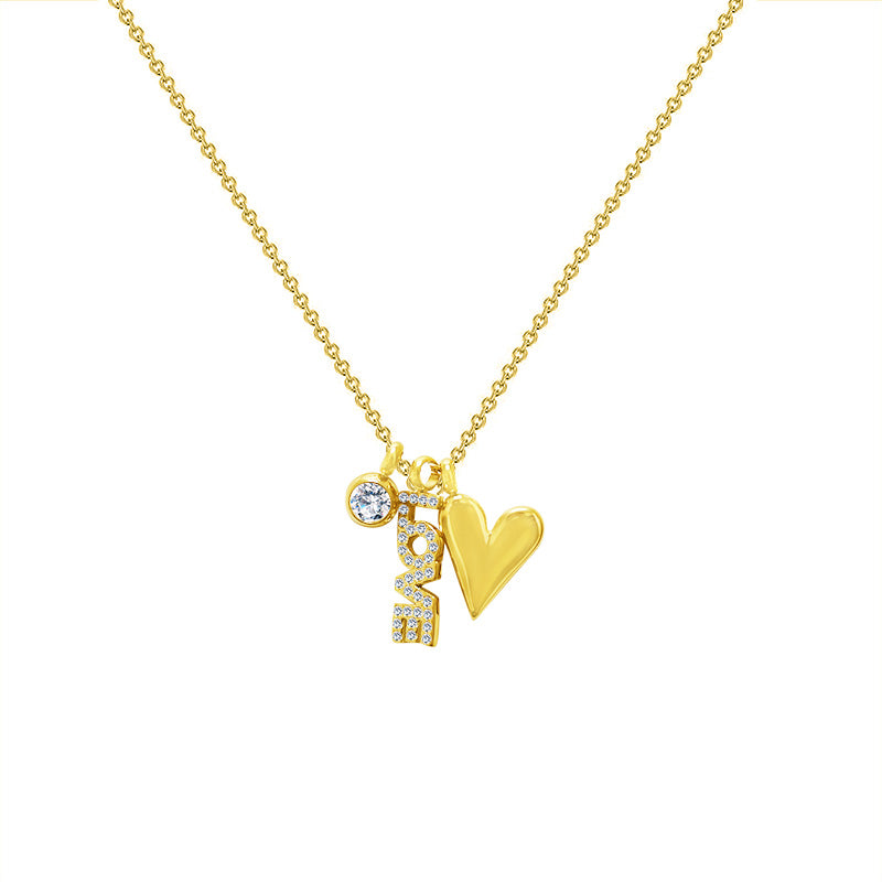 Zirkoon 'LOVE' ketting
