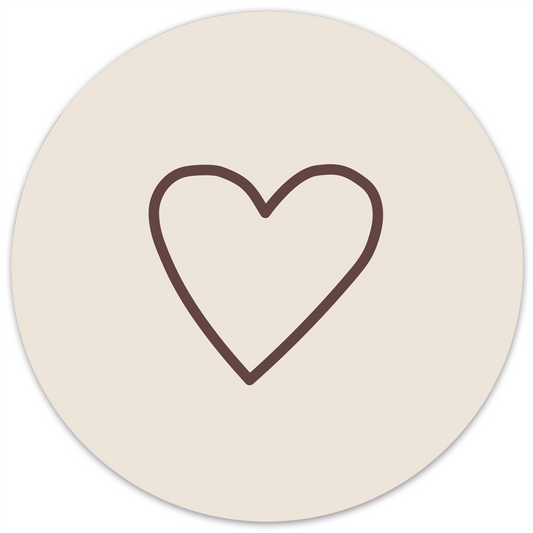 Muurcirkel hart beige