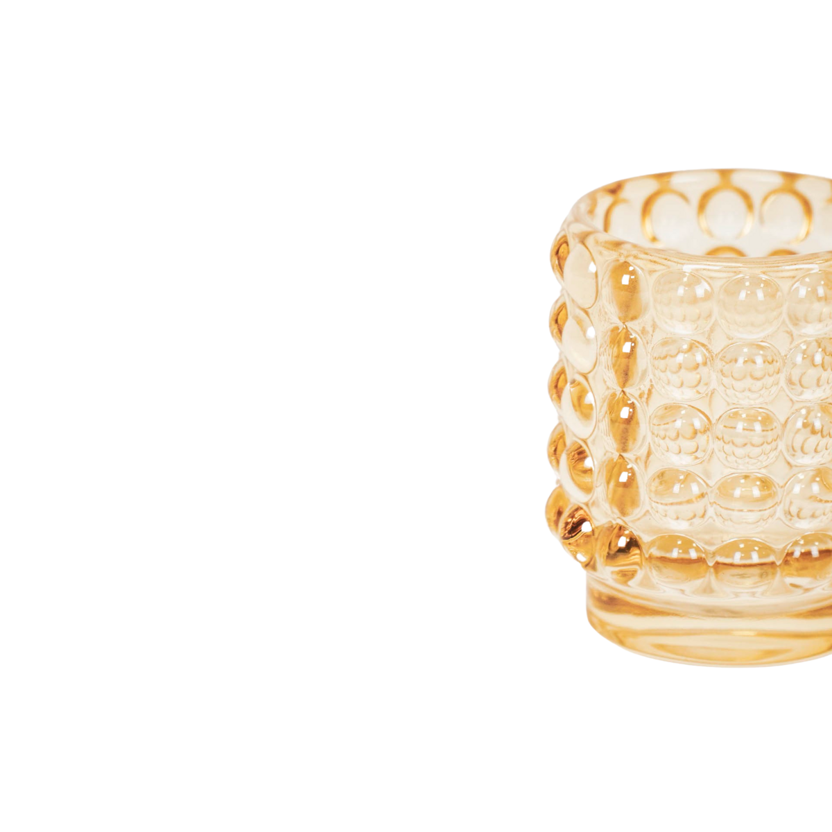 Kaarshouder - Glas - Amber - 7x8cm