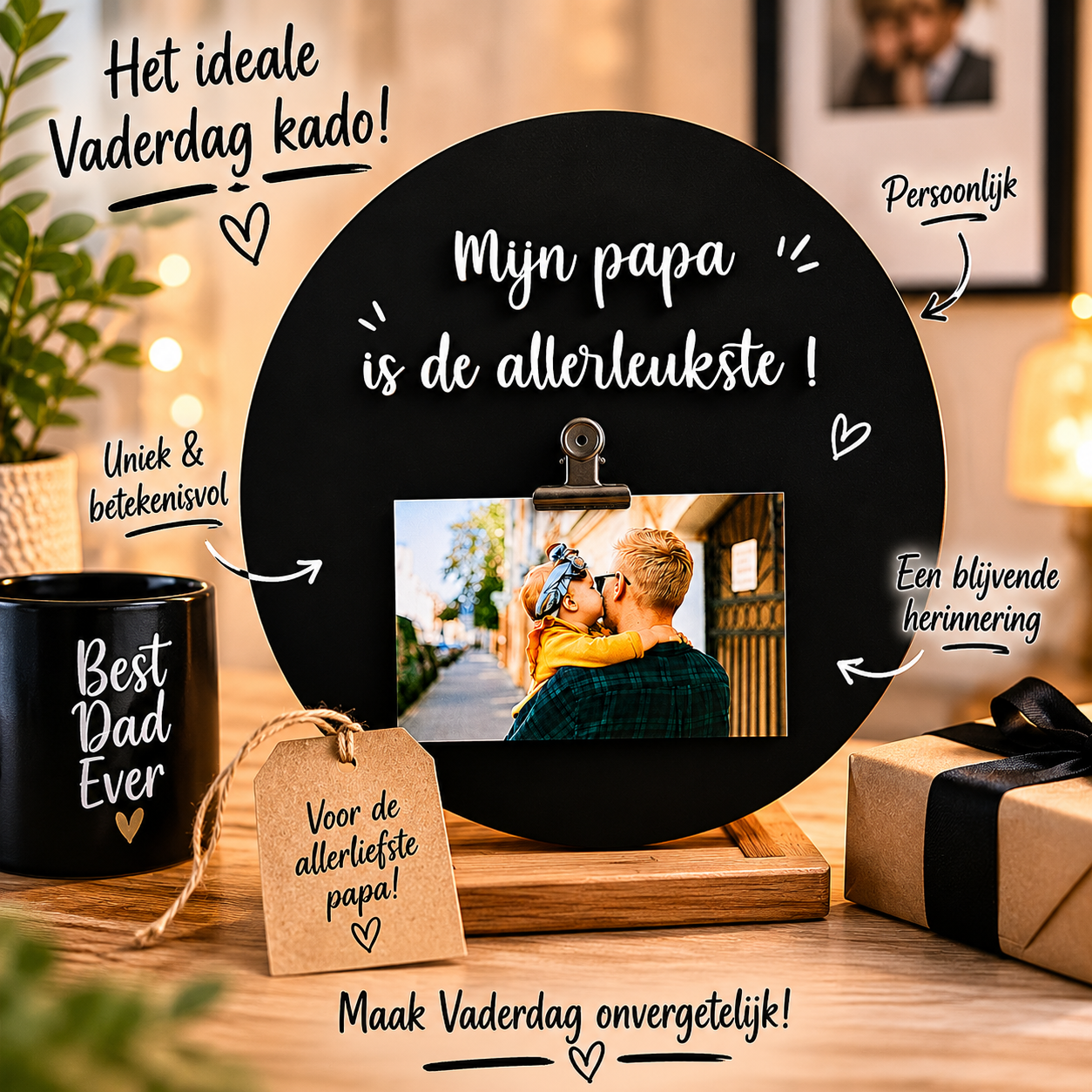 Cirkel met foto mijn papa is de allerleukste