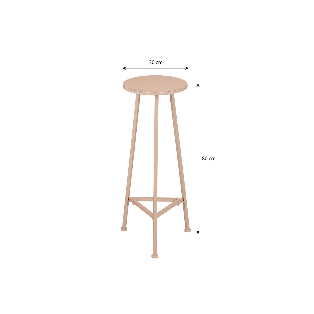 Adine Plantentafel - H80 x Ø30 cm - Metaal - Lichtroze