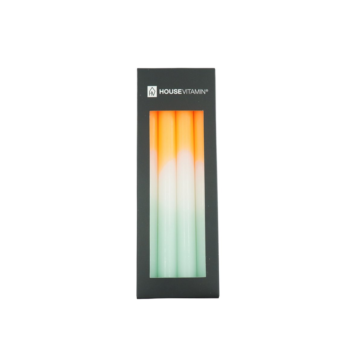Kaarsen - oranje/wit/mintgreen (set van 4)