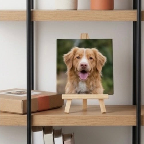 Handgemaakte fototegel – incl. staander en cadeaubox