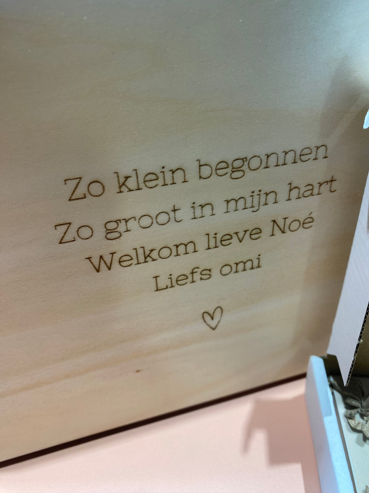 Houten koffer met naam/afbeelding