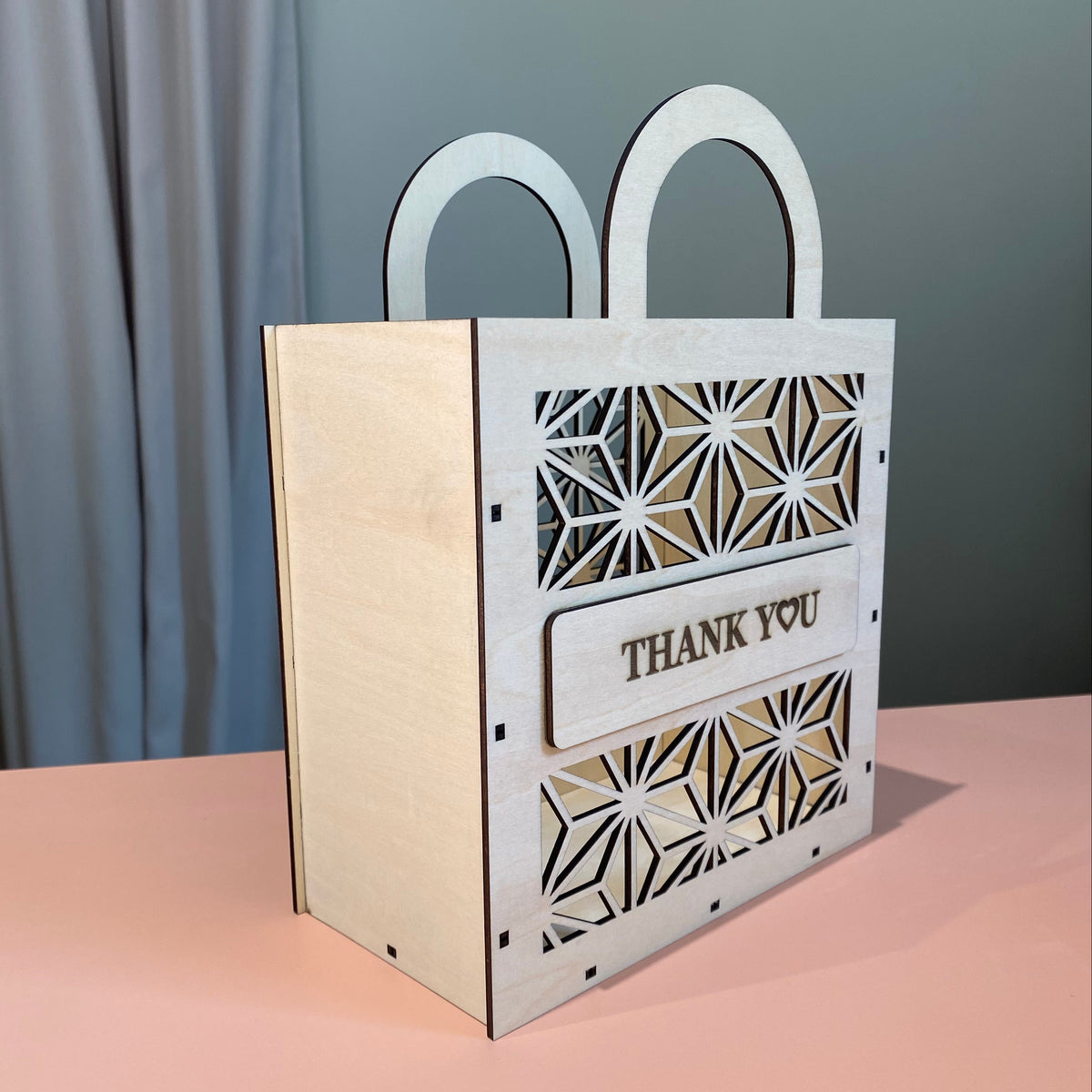Houten cadeautas met tekst naar keuze 🤎