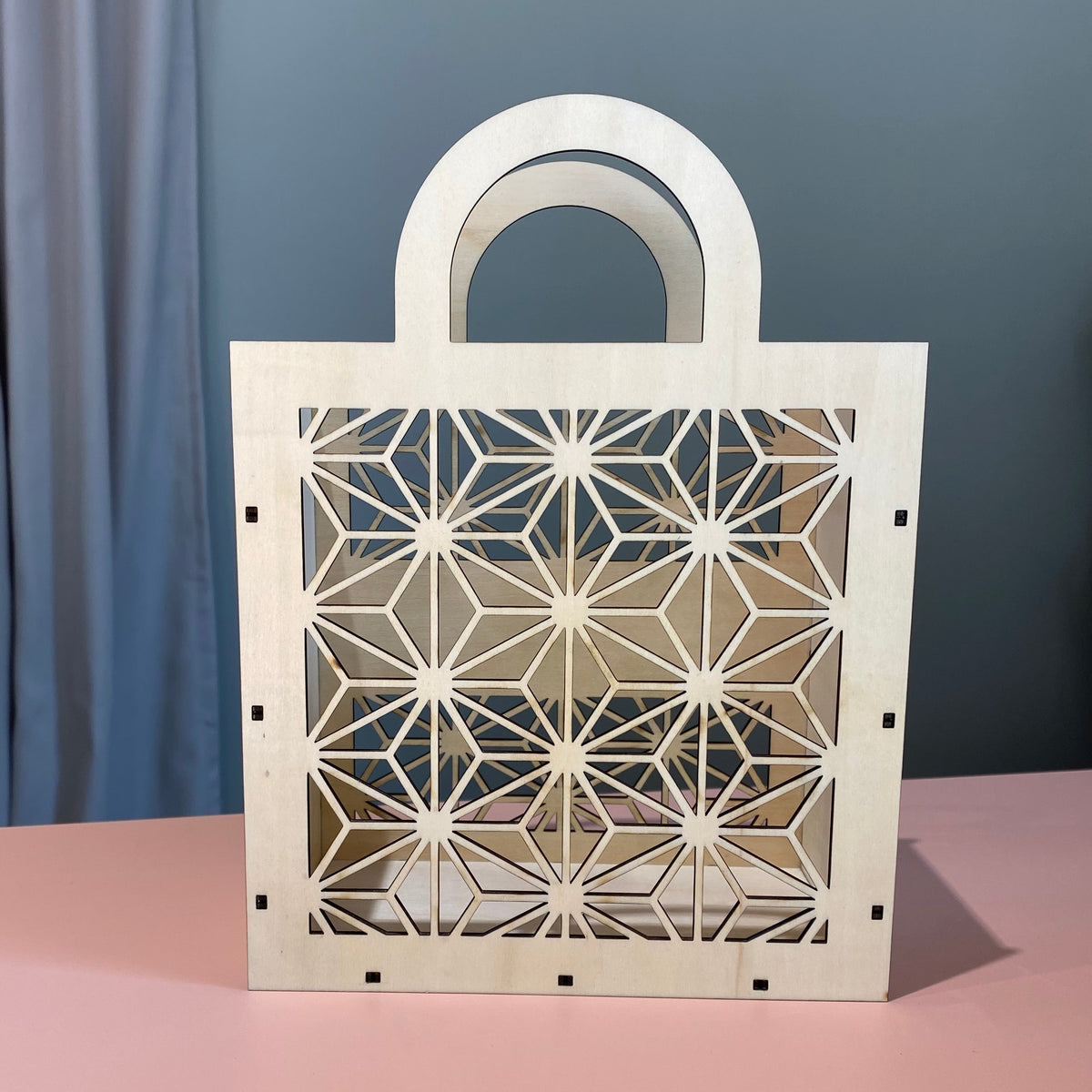 Houten cadeautas met tekst naar keuze 🤎