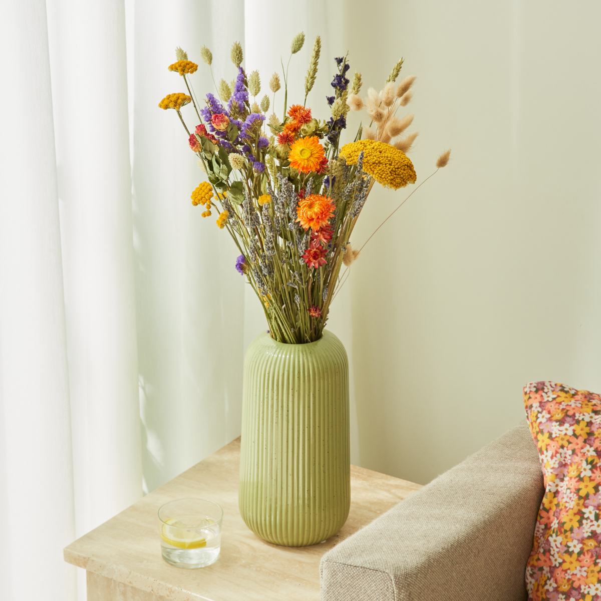 Droogbloemen - Veldboeket - Oranje