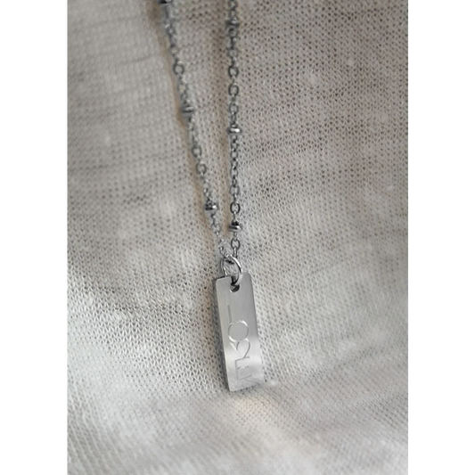 Ketting LOVE Gravure Plaatje - Zilver