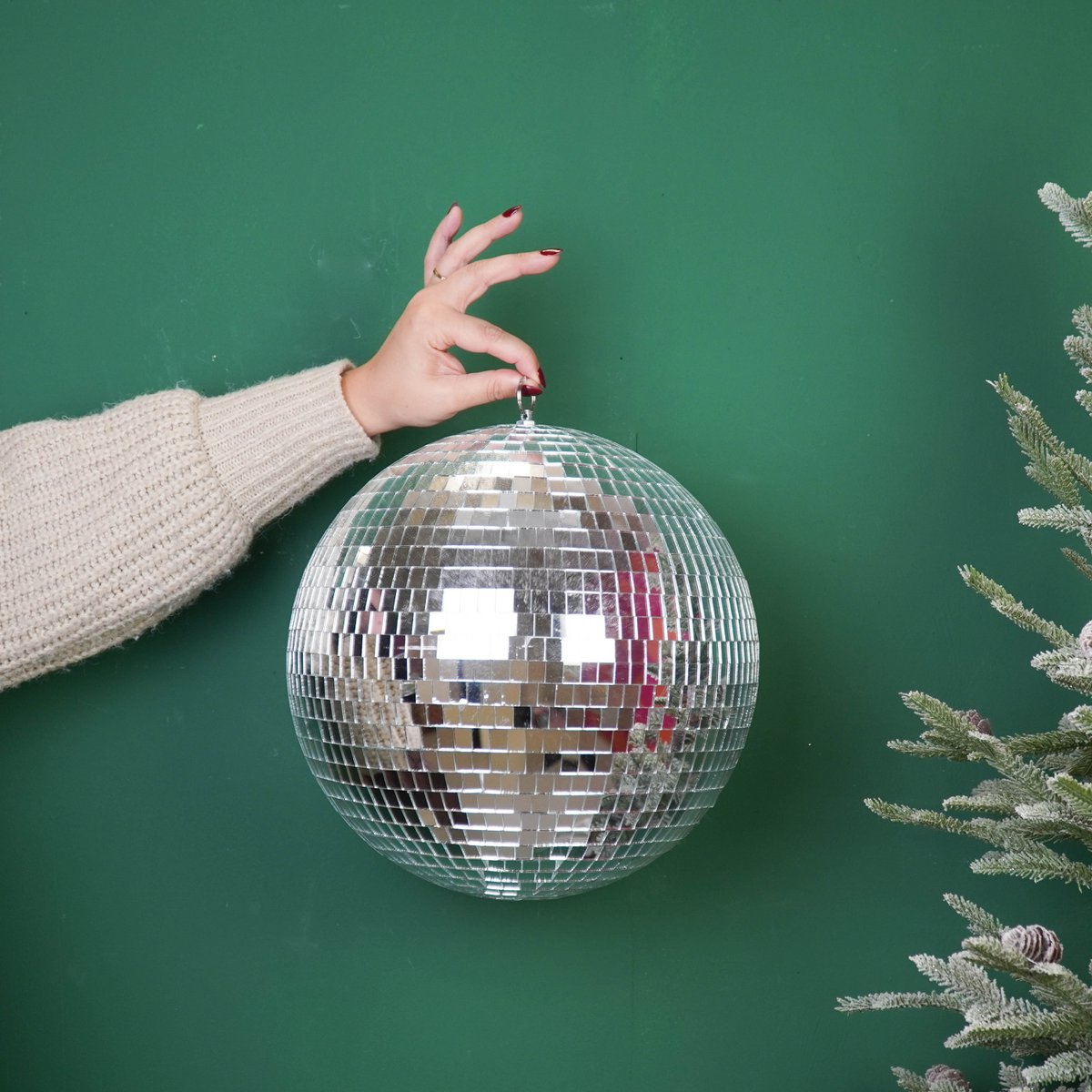 Kerstdecoratie - Kersthanger - Discobal - Schuim - Zilver - 30x30x30cm