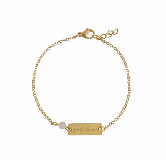 Armbandje Self Love & Rozenkwarts - Goud