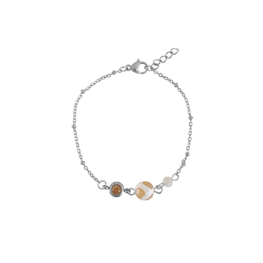 Dzi Agaat & Maansteen Armband - Zilver