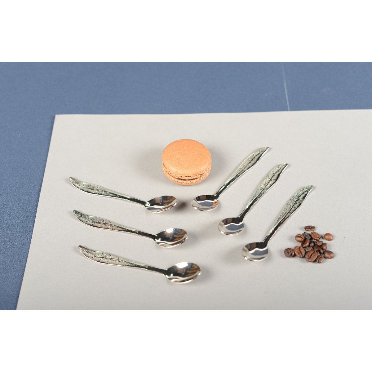 Lepels zilveren bladeren - set van 6