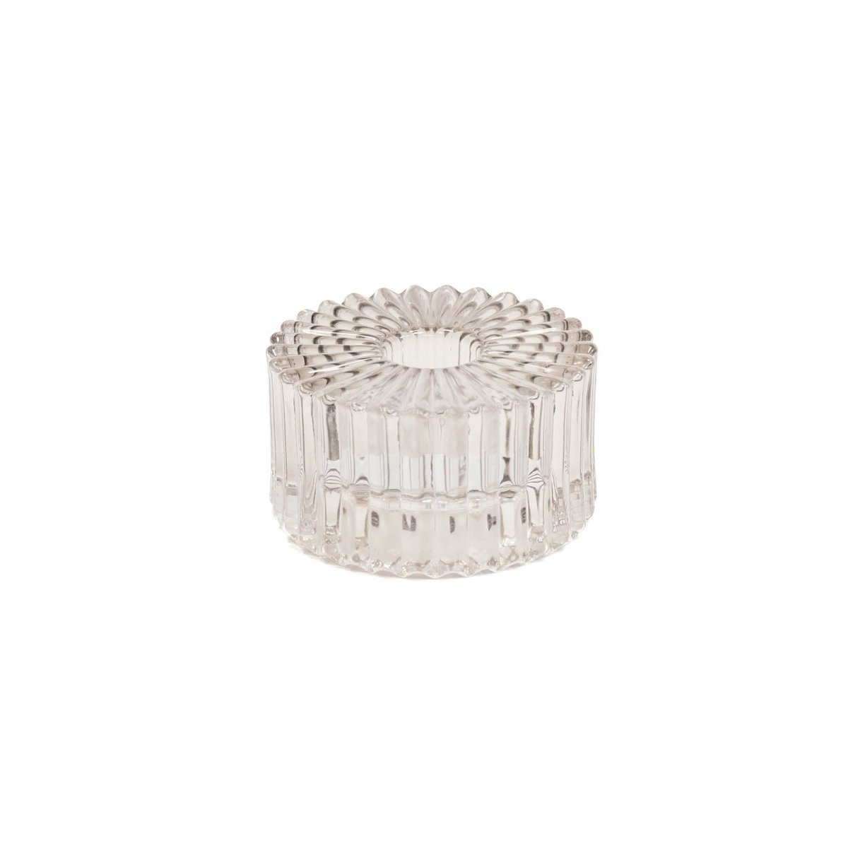 Kaars/Theelichthouder - Glas - Smokey - 8x4cm