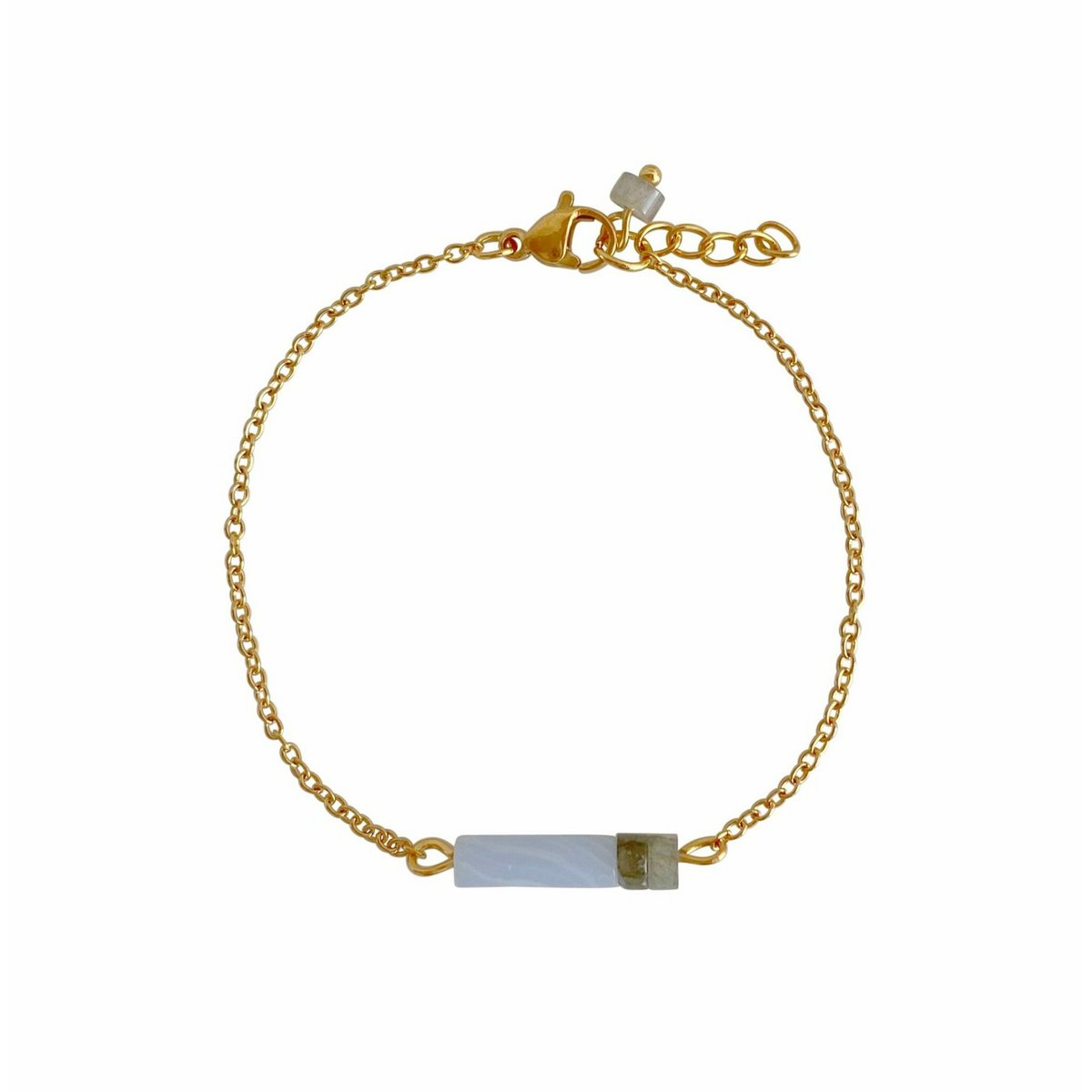 Aquamarijn & Labradoriet Armband - Goud