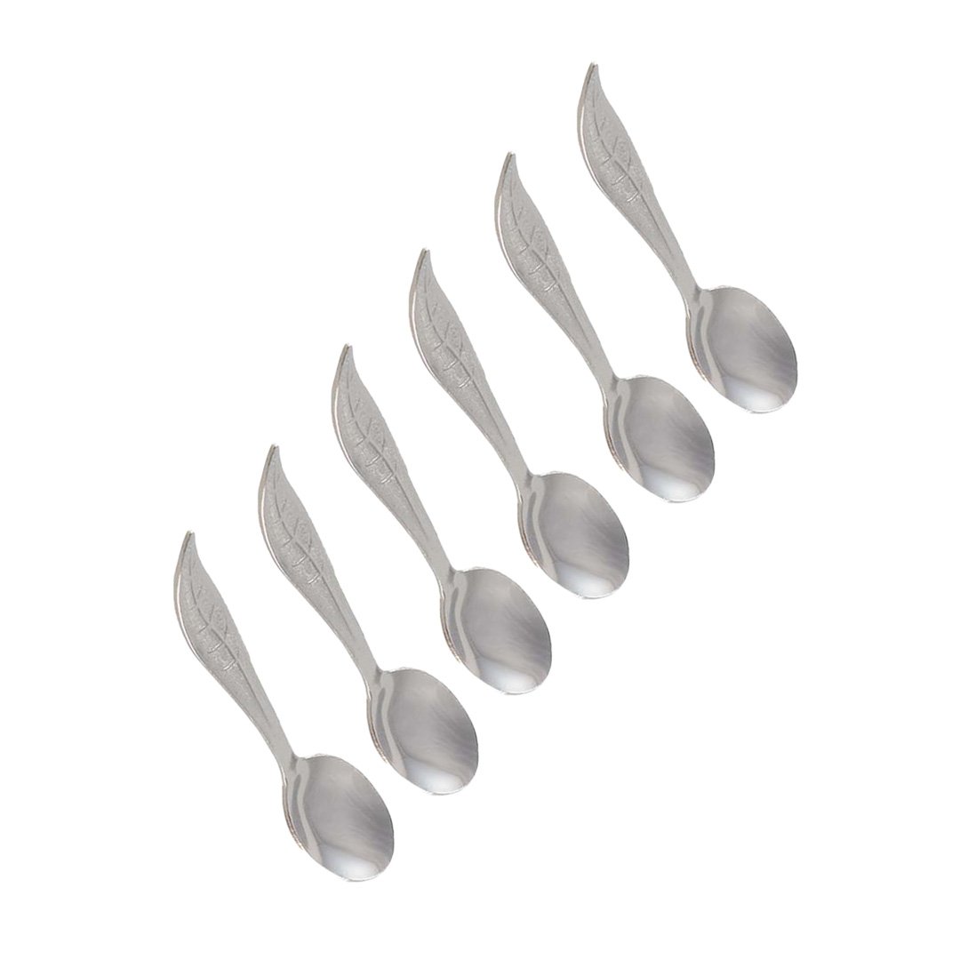 Lepels zilveren bladeren - set van 6