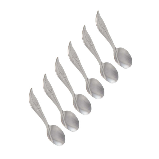 Lepels zilveren bladeren - set van 6