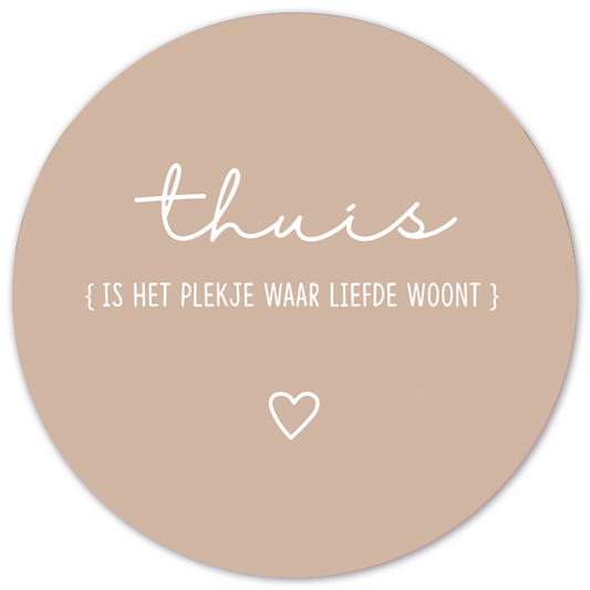 Muurcirkel thuis beige