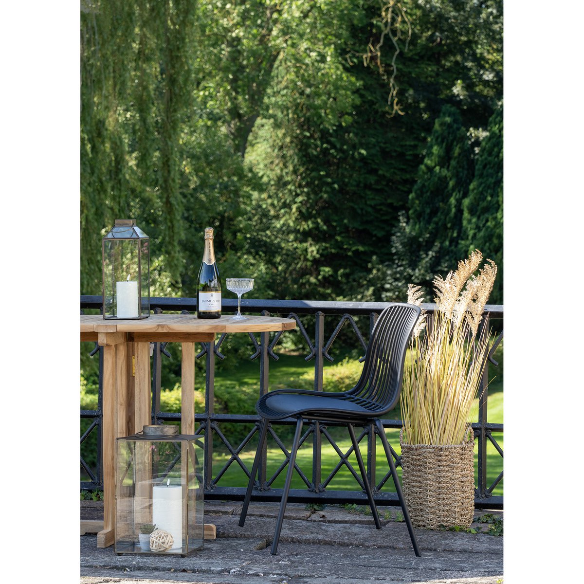 Branson tuinstoel - zwart- Set van 4