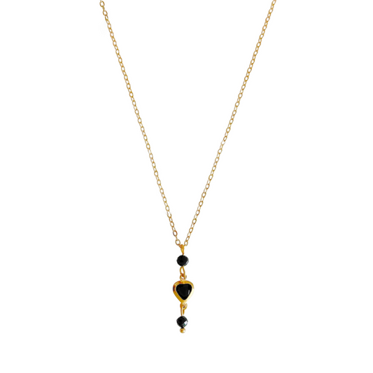 Kristal Hartje & Toermalijn Ketting - Goud