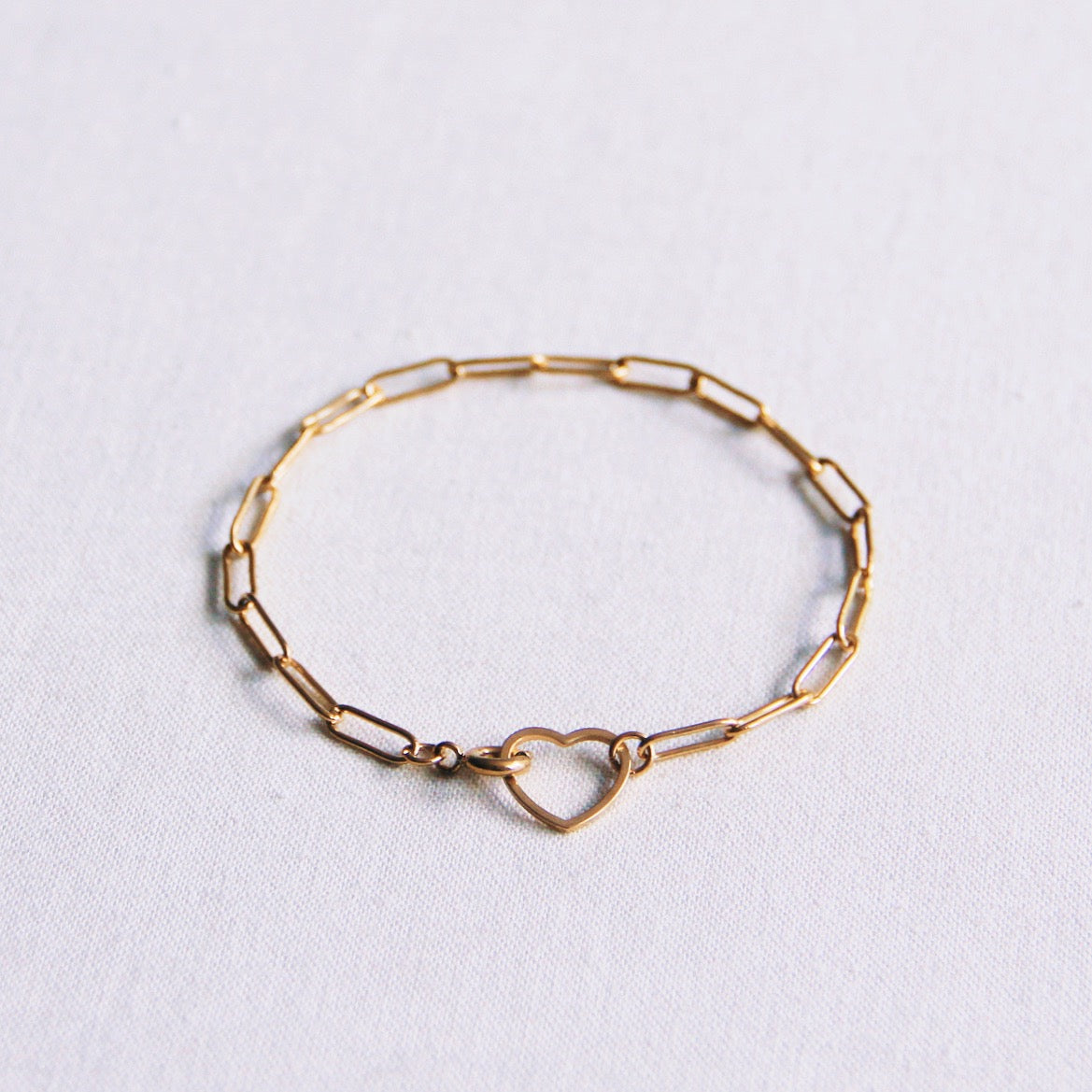 Armband met open hartvergrendeling-goud