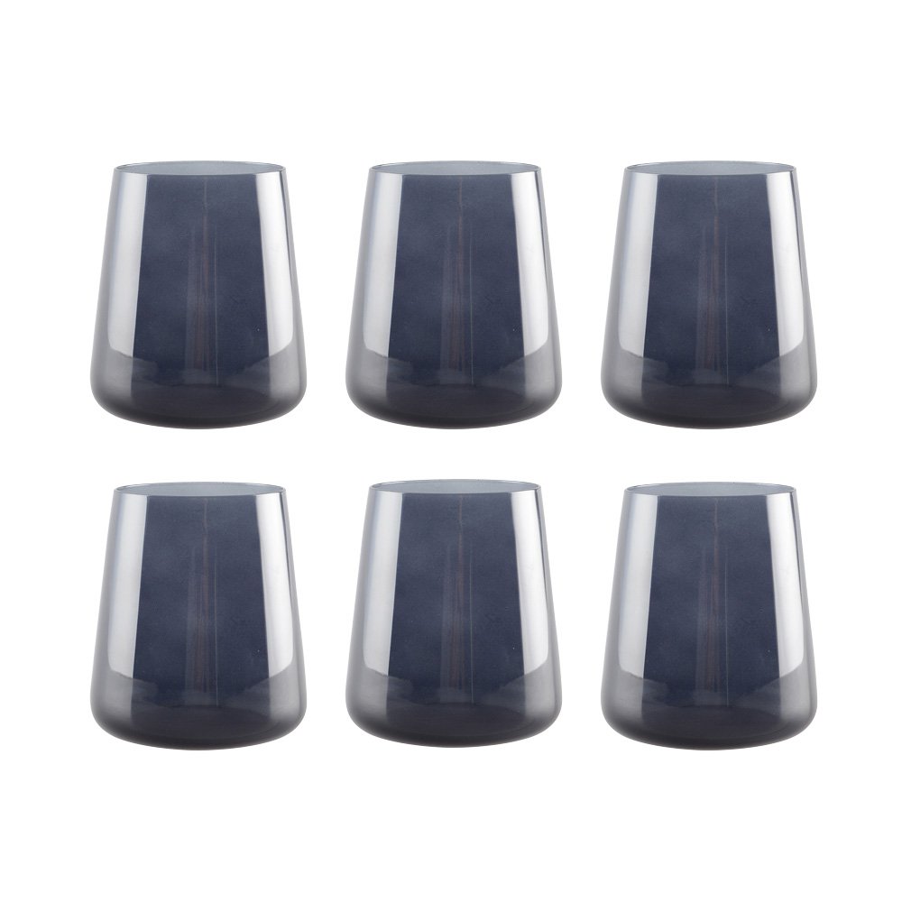 Zwarte waterglazen - set 6