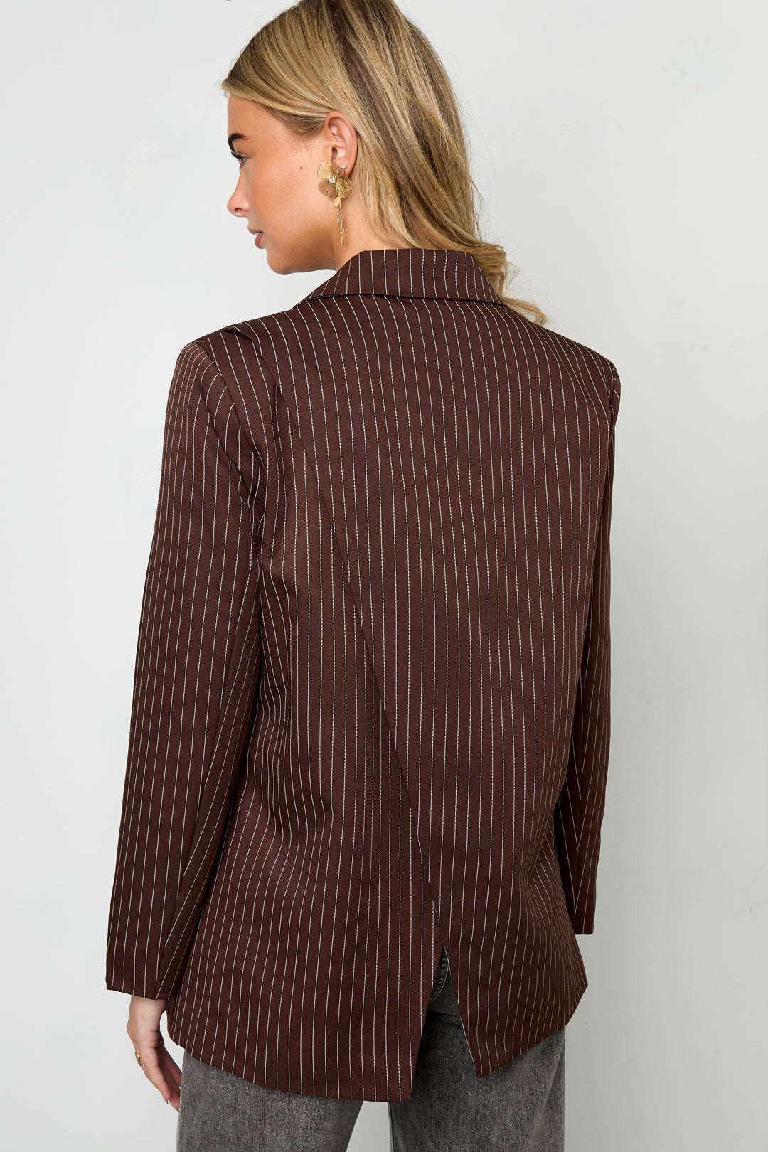 Woven Polyester Fiber Vrouwen Suit Set Elegant Stripes Fall/Winter