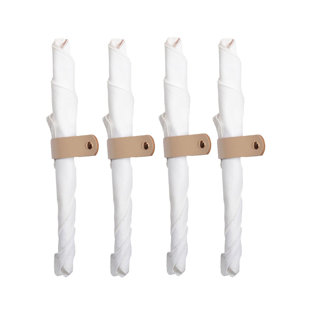 Handdoekrondes in faux leer - veel van 4