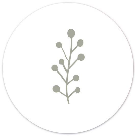 Muurcirkel leaf wit